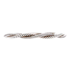 David Yurman 4.4MM Petite Infinity Bracelet Sterling Silver with Diamonds